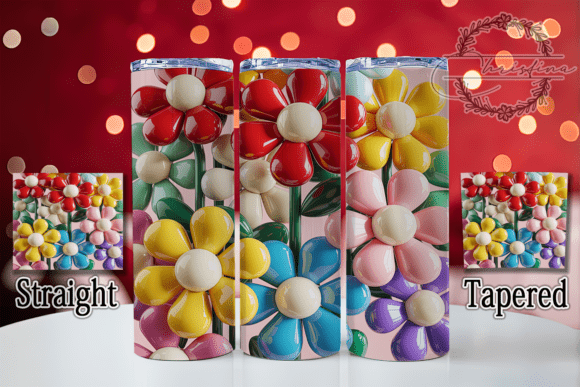 3D Bubble Floral Tumbler: A Vibrant Design for Drinkware
