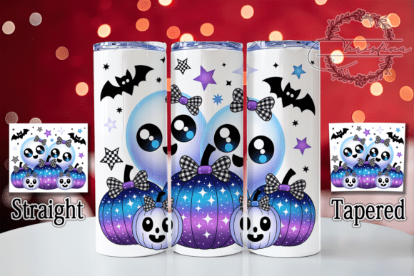 3D Cute Ghosts Halloween Tumbler: Festive Digital Design