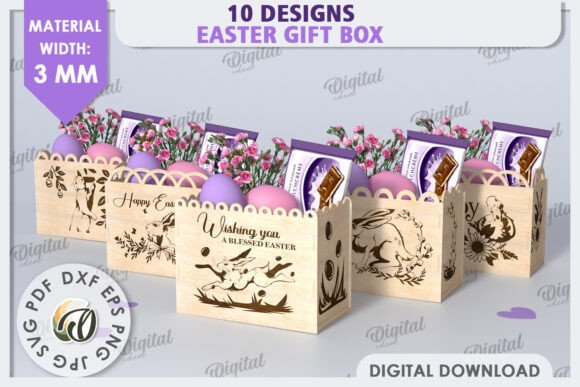 3D Easter Gift Boxes Laser Cut Bundle