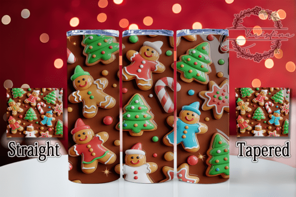 3D Inflated Gingerbread House Tumbler Design