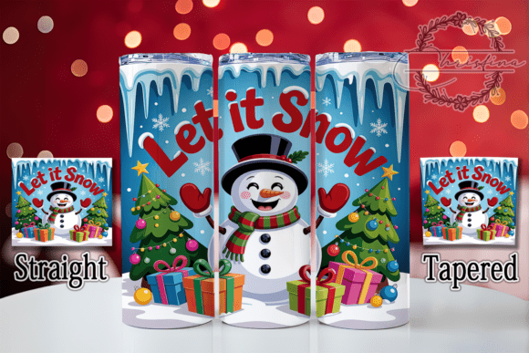 3D Let It Snowman Tumbler: Festive Digital Design
