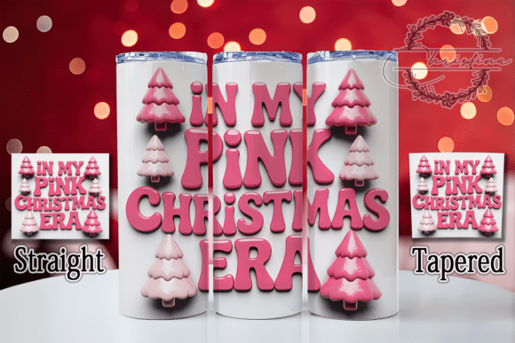 3D Pink Christmas Era Tumbler Design