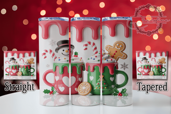 3D Pink Puff Christmas Tumbler: A Festive Digital Design