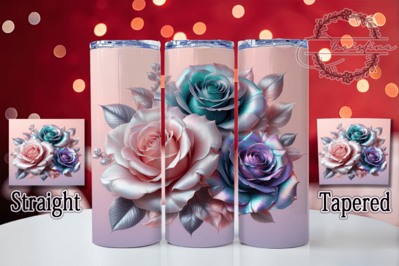 3D Pink Rose Floral Tumbler Wrap: A Touch of Elegance