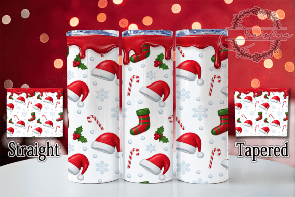 3D Puff Santa Christmas Tumbler Design for Festive Projects
