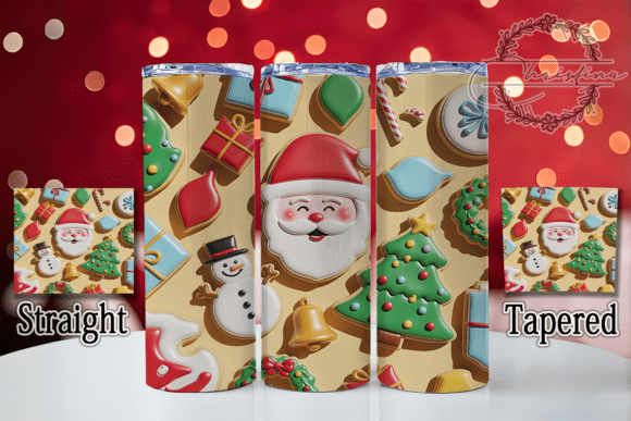 3D Puffy Santa Claus Christmas Tumbler: A Festive Design Asset