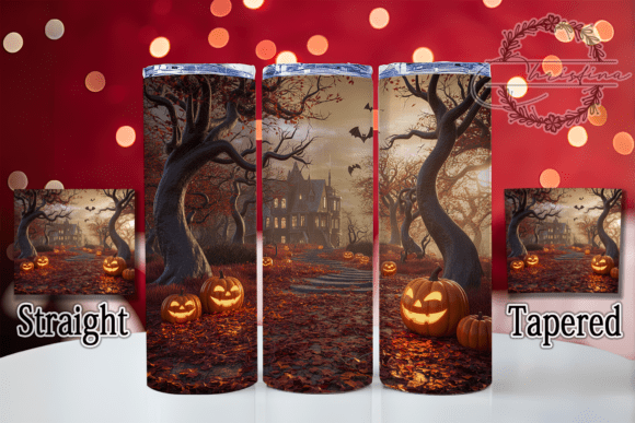 3D Rustic Fall Halloween Pumpkin Tumbler Design