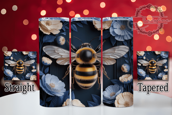 3D Steampunk Bee Tumbler: A Bold & Artistic Design Asset