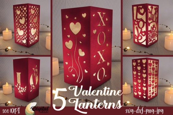 3D Valentine Lantern Laser Cut Bundle for Romantic Decor