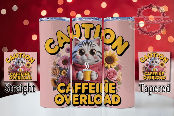Adorable 3D Coffee Cat Tumbler Design for Crafters
