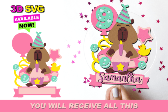 Capybara Cake Topper 3D SVG: Instant Creative Magic