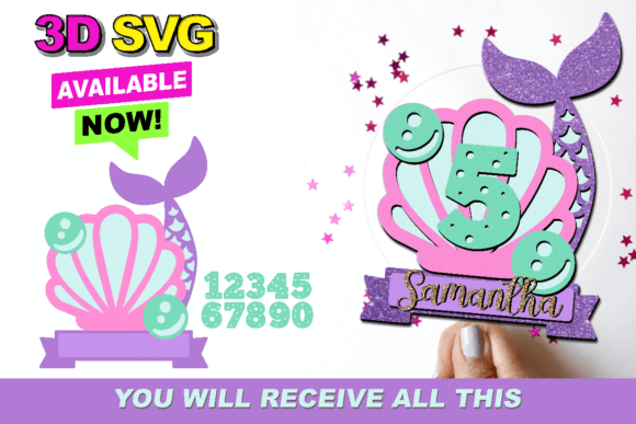 Create Magical Memories with a Mermaid Cake Topper 3D SVG