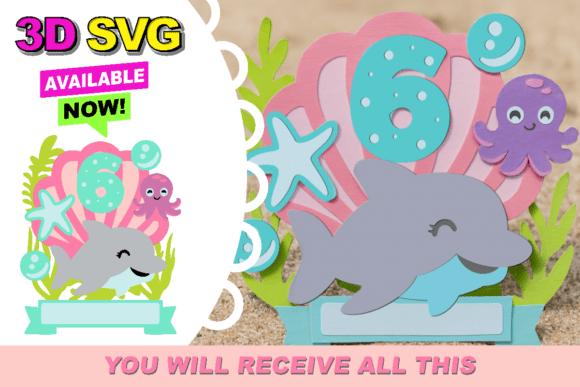 Dolphin Cake Topper 3D SVG: Instant Creative Magic