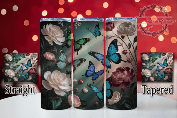Elegant Green Butterfly Tumbler: A Vibrant Design for Creators