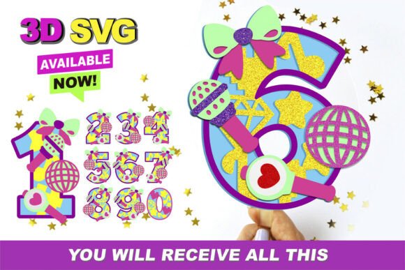 K Pop Numbers 3D SVG: Bold Type for Modern Designers