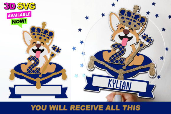 Royal Corgi 3D SVG: A Regal Design Asset for Every Crafter